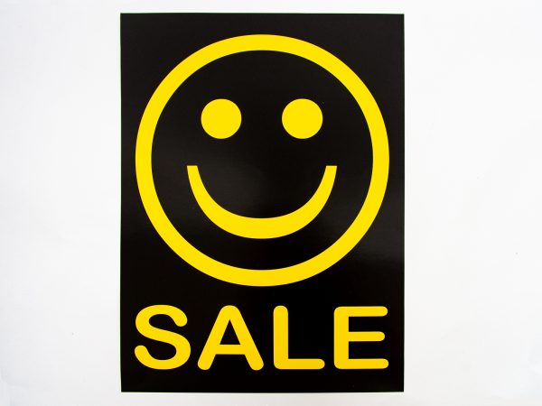 5 Sale-Plakate 50×70cm "SALE" schwarz/gelb