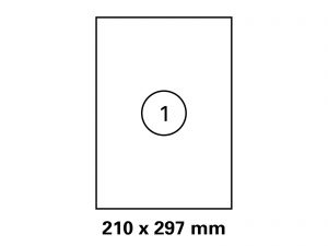 Etiketten auf DIN A4 Bogen, Format 210x297 mm
