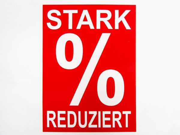 10 SALE Plakate DIN A4 "STARK REDUZIER" rot/weißT