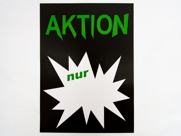 10-Sale Plakate DIN A4 "Aktion nur" schwarz/grün