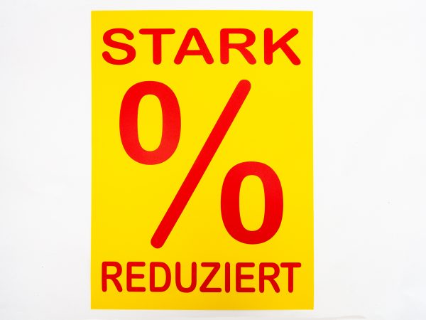 5 Sale-Plakate 50x70cm "Stark reudziert rot/gelb