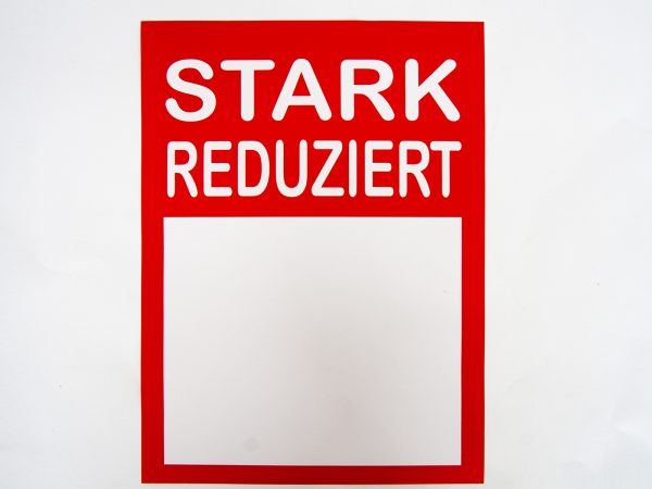 10 Sale-Plakate DIN A4"Stark reduziert"