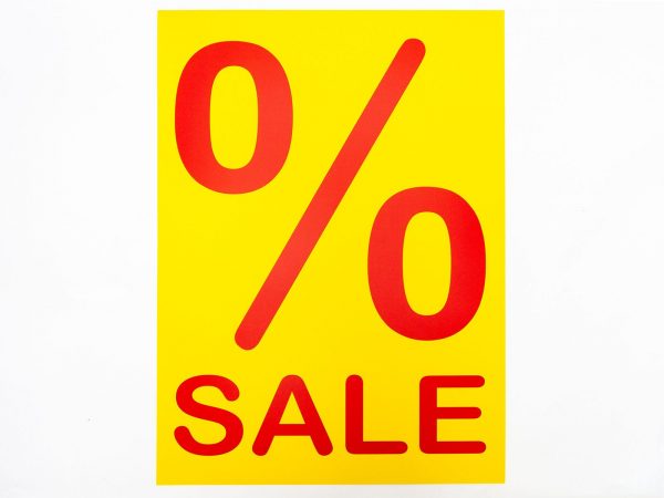 5 Sale-Plakate 50x70cm "%Sale" gelb rot