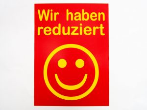 5 Sale-Plakate "Wir haben reduziert rot/gelb